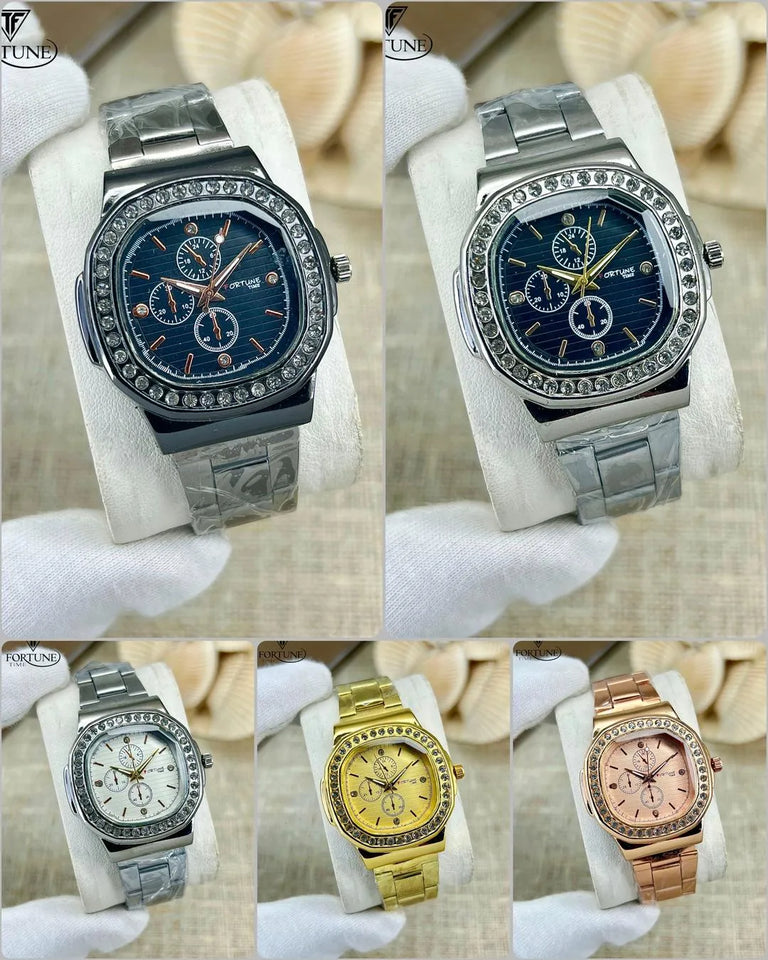 Men Multicolor PU Leather Strap Watch Round Dial Lightweight