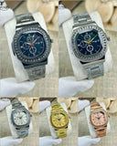 Men Multicolor PU Leather Strap Watch Round Dial Lightweight