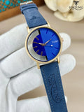 Men Multicolor PU Leather Strap Watch Round Dial Lightweight
