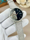 Men Multicolor PU Leather Strap Watch Round Dial Lightweight