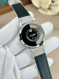 Men Multicolor PU Leather Strap Watch Round Dial Lightweight