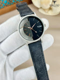 Men Multicolor PU Leather Strap Watch Round Dial Lightweight